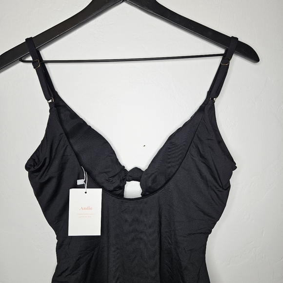 Andie Swim The Santorini One Piece Bathing Suit Size Large in Black - Picture 6 of 8